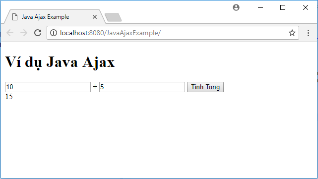 Ví dụ Java Ajax Ví dụ Java Ajax