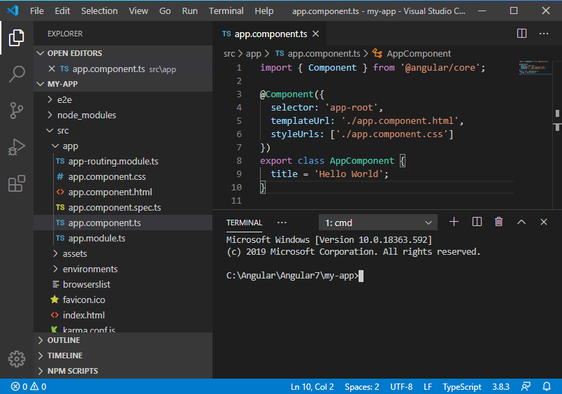 Hướng dẫn lập trình Angular 7 với trình soạn thảo Visual Studio Code Hướng dẫn lập trình Angular 7 với trình soạn thảo Visual Studio Code