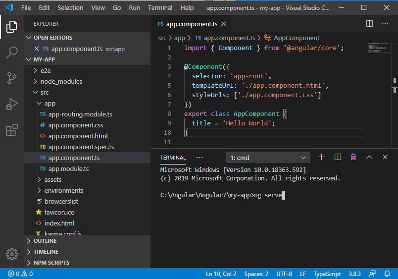 Hướng dẫn lập trình Angular 7 với trình soạn thảo Visual Studio Code Hướng dẫn lập trình Angular 7 với trình soạn thảo Visual Studio Code