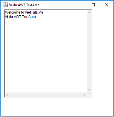 Ví dụ TextArea trong Java AWT Ví dụ TextArea trong Java AWT