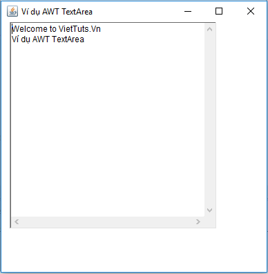 Ví dụ TextArea trong Java AWT