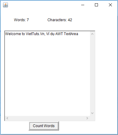 Ví dụ TextArea trong Java AWT Ví dụ TextArea trong Java AWT