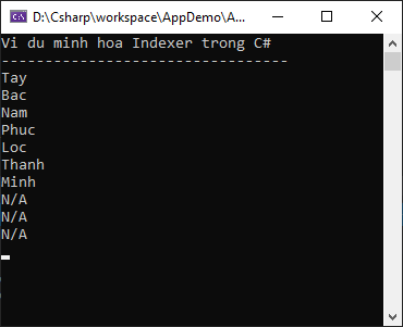 Indexer trong C#
