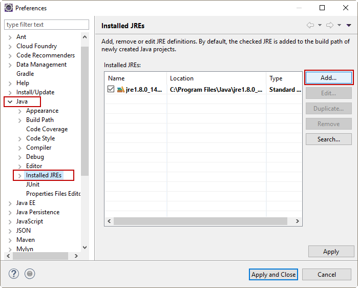 Cấu hình JDK cho Eclipse