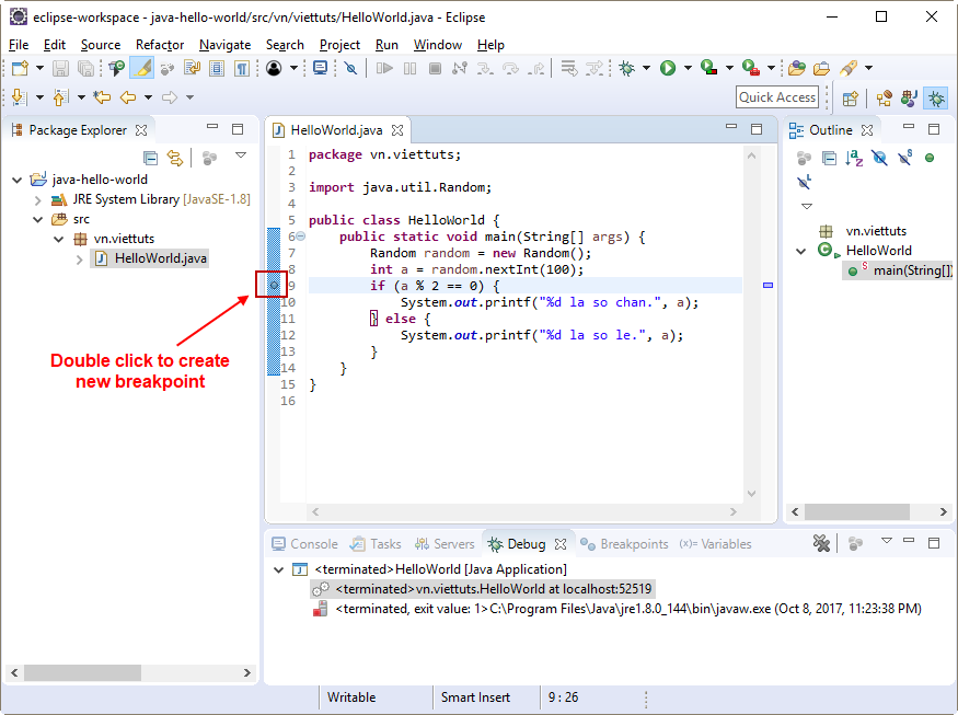 Debug java project trong Eclipse