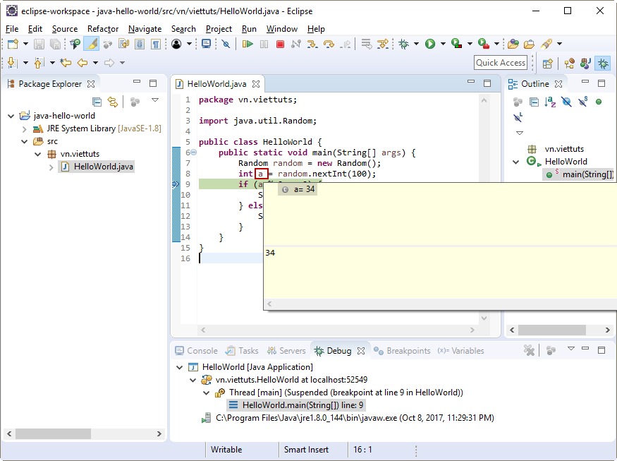 Debug java project trong Eclipse