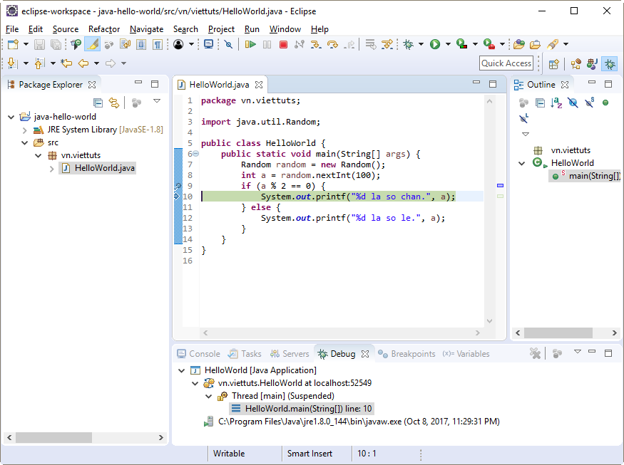 Debug java project trong Eclipse