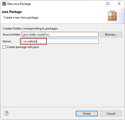 Tạo Java package trong Eclipse Tạo Java package trong Eclipse