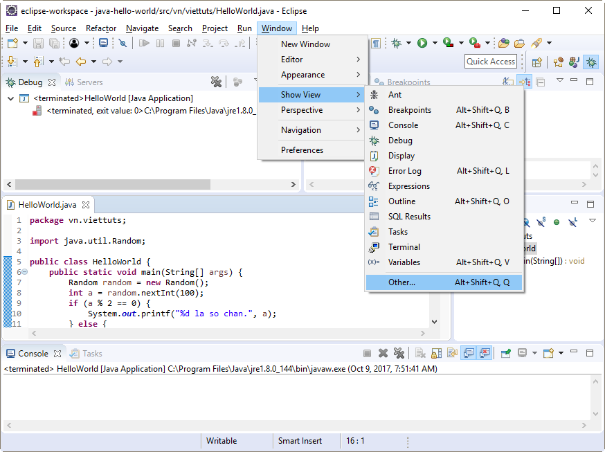 Thiết lập debug perspective cho Eclipse Thiết lập debug perspective cho Eclipse