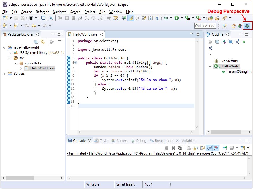 Thiết lập debug perspective cho Eclipse Thiết lập debug perspective cho Eclipse