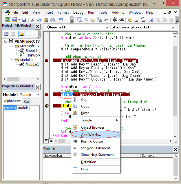 Ví dụ Debug trong Excel VBA Ví dụ Debug trong Excel VBA