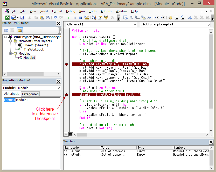 Add/Remove Breakpoint Add/Remove Breakpoint