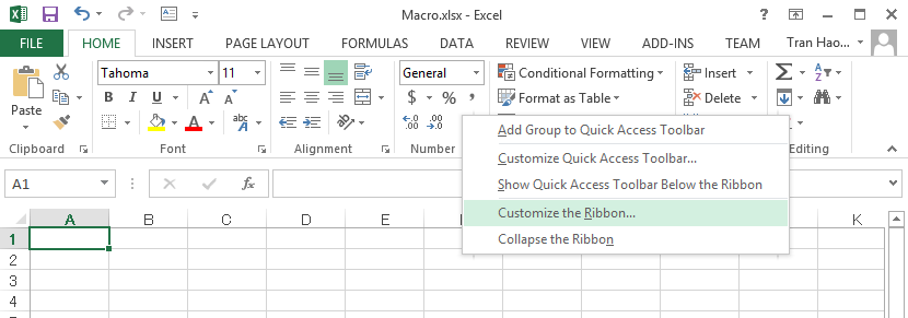 Tạo một Macro trong Excel