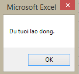 Ví dụ mệnh đề if trong VBA