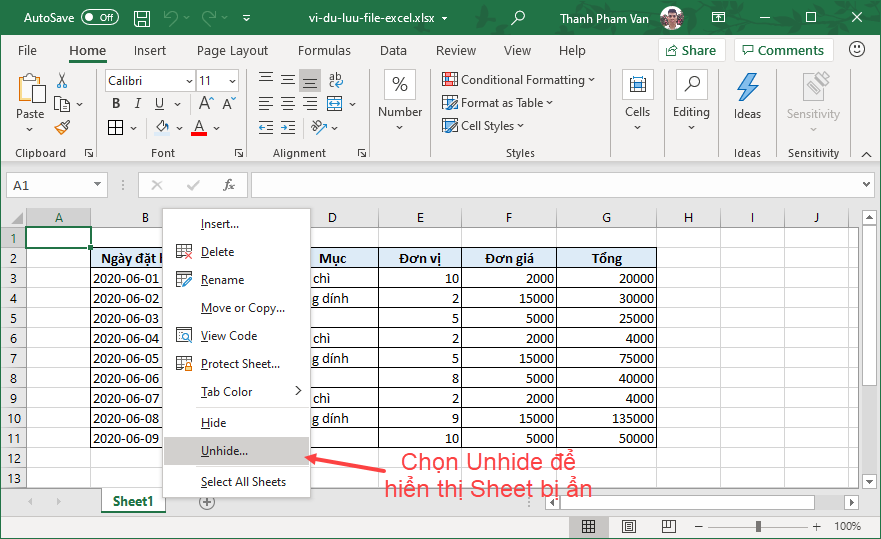 Ẩn bảng tính (Worksheet) trong Excel Ẩn bảng tính (Worksheet) trong Excel