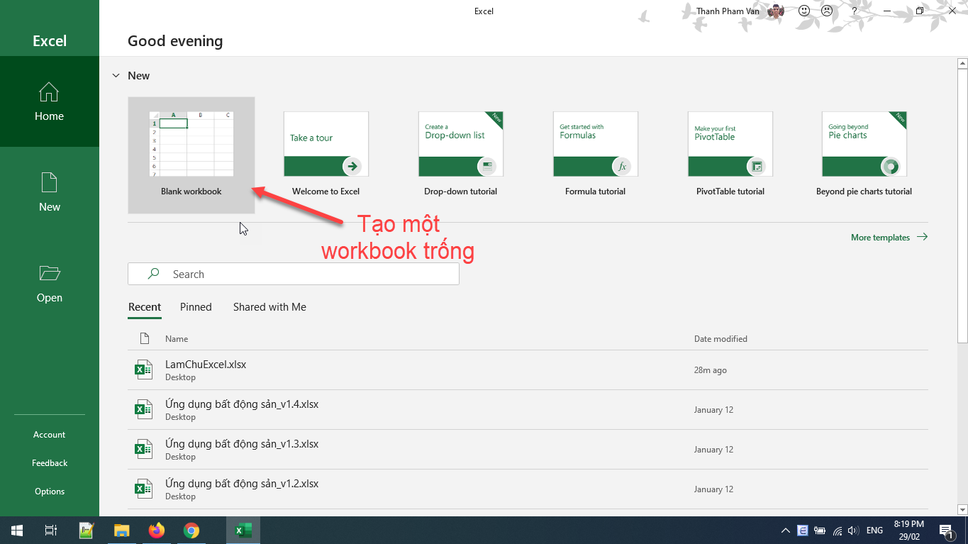 Bắt đầu với ứng dụng Excel Bắt đầu với ứng dụng Excel