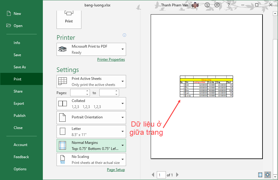 Căn lề (margin) trong Excel Căn lề (margin) trong Excel