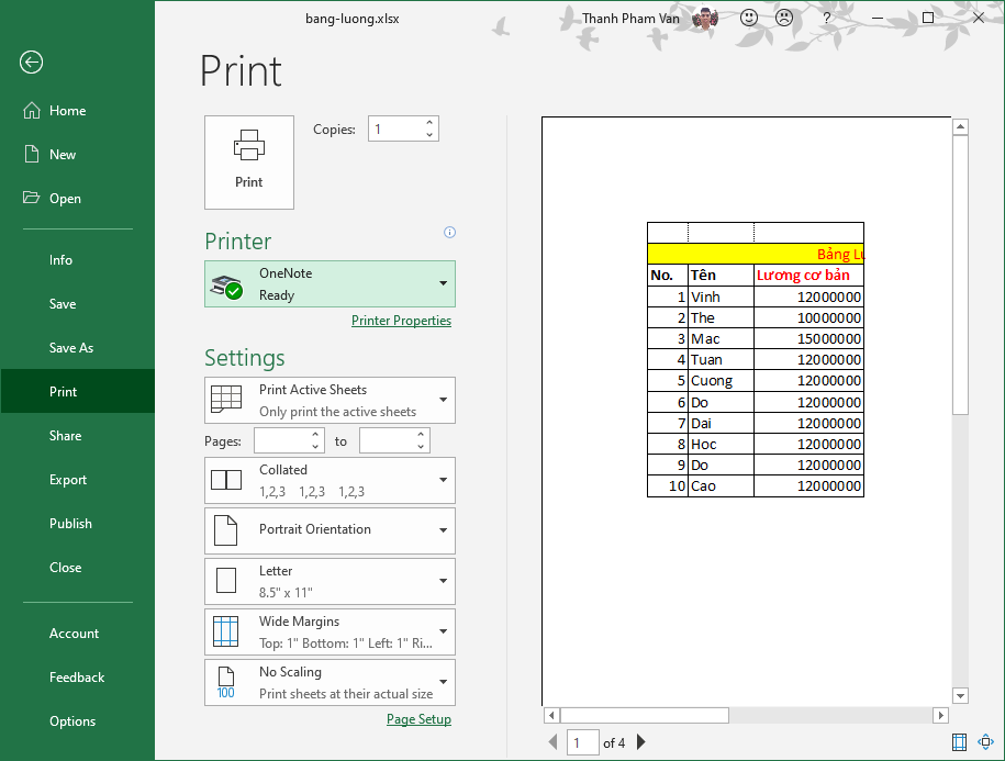 Chèn ngắt trang trong Excel