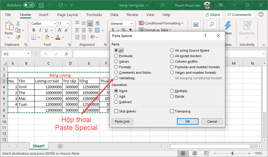 Copy/Paste trong Excel Copy/Paste trong Excel