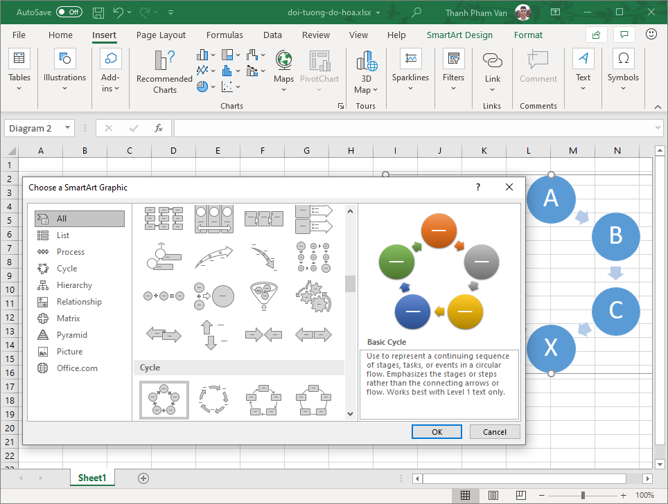 Đối tượng đồ họa trong Excel