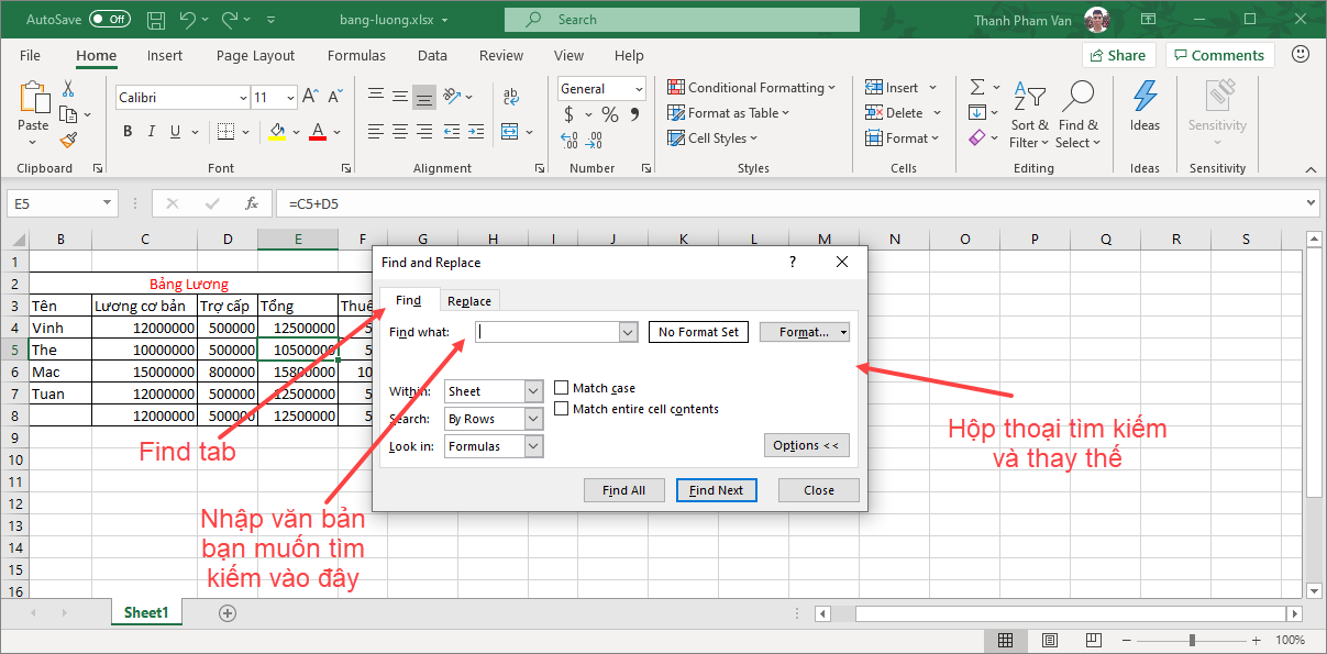 Find/Replace trong Excel - Tìm và thay thế trong Excel Find/Replace trong Excel - Tìm và thay thế trong Excel