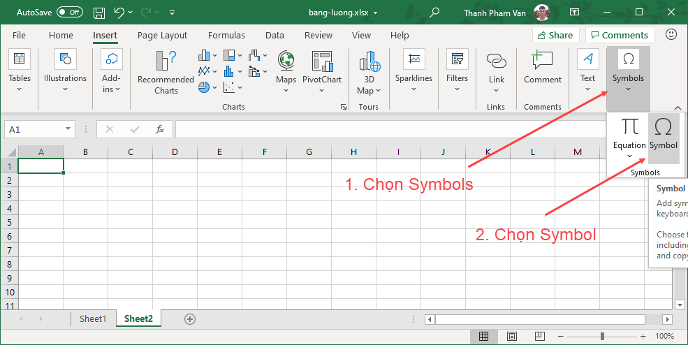 Ký tự (biểu tượng) đặc biệt trong Excel Ký tự (biểu tượng) đặc biệt trong Excel