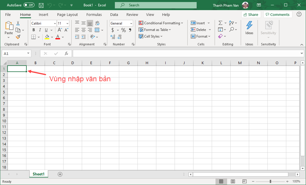 Nhập giá trị trong Excel