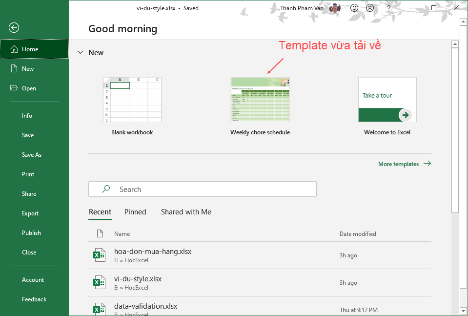 Sử dụng Templates trong Excel Sử dụng Templates trong Excel