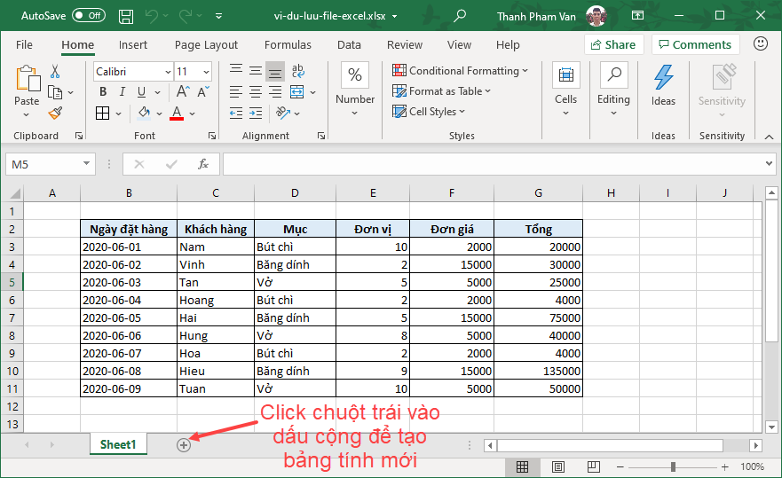 Tạo bảng tính (Worksheet) trong Excel Tạo bảng tính (Worksheet) trong Excel