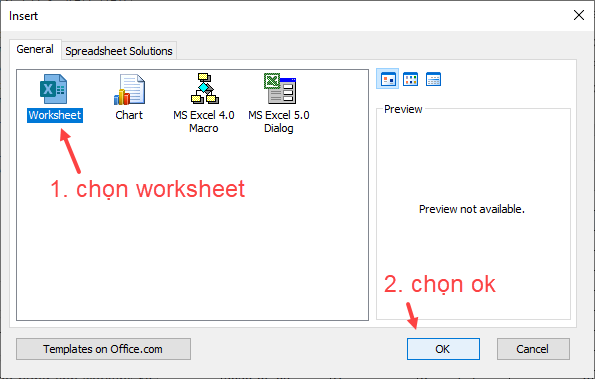 Tạo bảng tính (Worksheet) trong Excel Tạo bảng tính (Worksheet) trong Excel