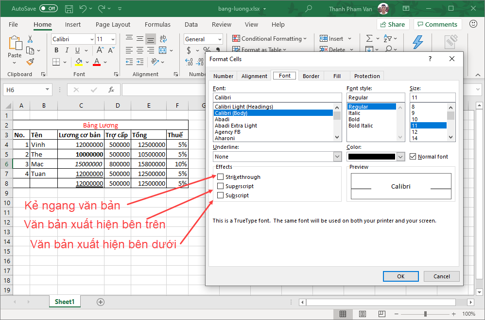 Trang trí văn bản trong Excel Trang trí văn bản trong Excel