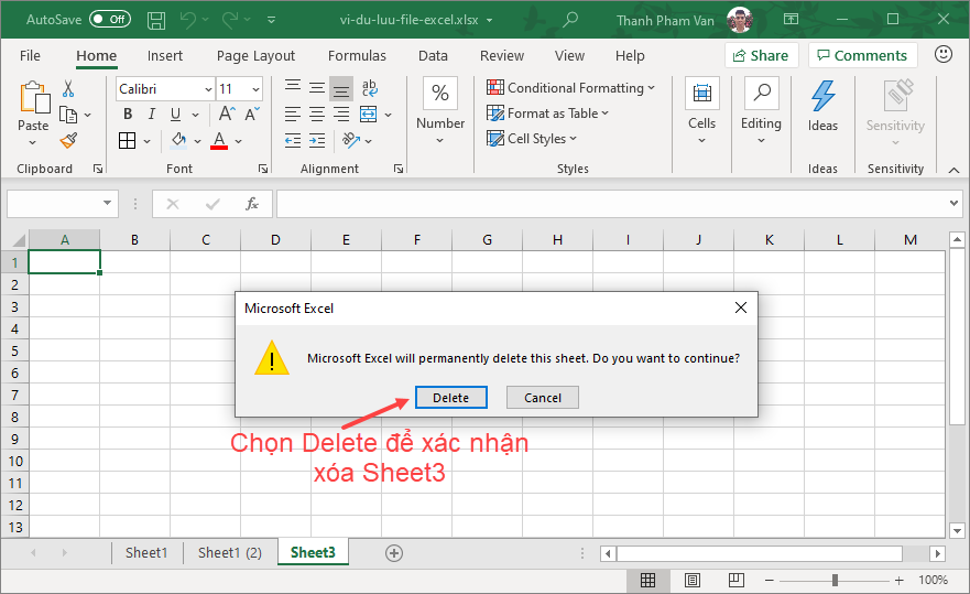 Xóa bảng tính (Worksheet) trong Excel Xóa bảng tính (Worksheet) trong Excel