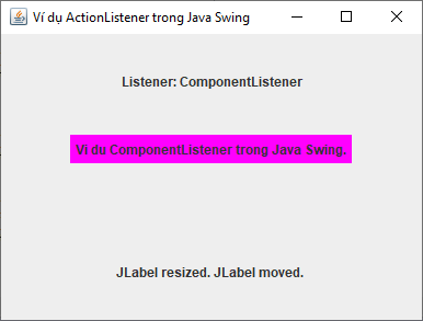ComponentListener trong Java Swing ComponentListener trong Java Swing