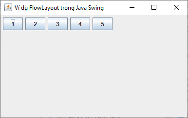 FlowLayout trong Java Swing FlowLayout trong Java Swing