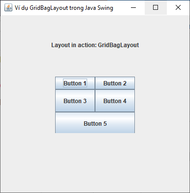 GridBagLayout trong Java Swing GridBagLayout trong Java Swing