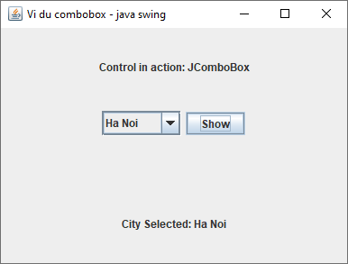 Lớp JComboBox trong Java Swing