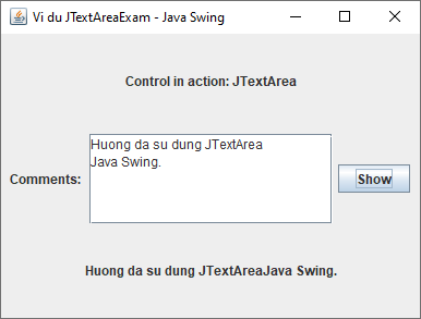 Lớp JTextArea trong Java Swing