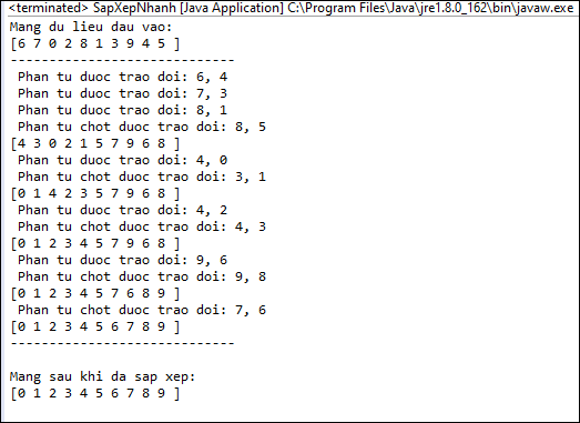 Sắp xếp nhanh (Quick Sort) trong Java Sắp xếp nhanh (Quick Sort) trong Java