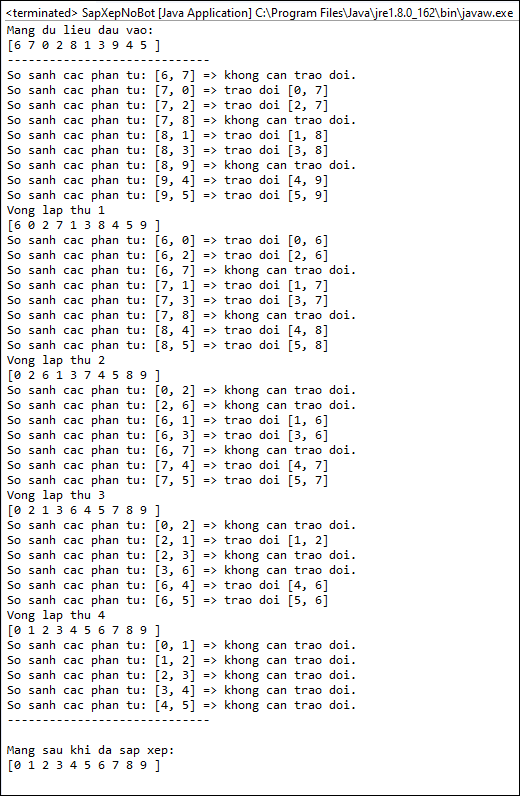 Sắp xếp nổi bọt (Bubble Sort) trong Java Sắp xếp nổi bọt (Bubble Sort) trong Java