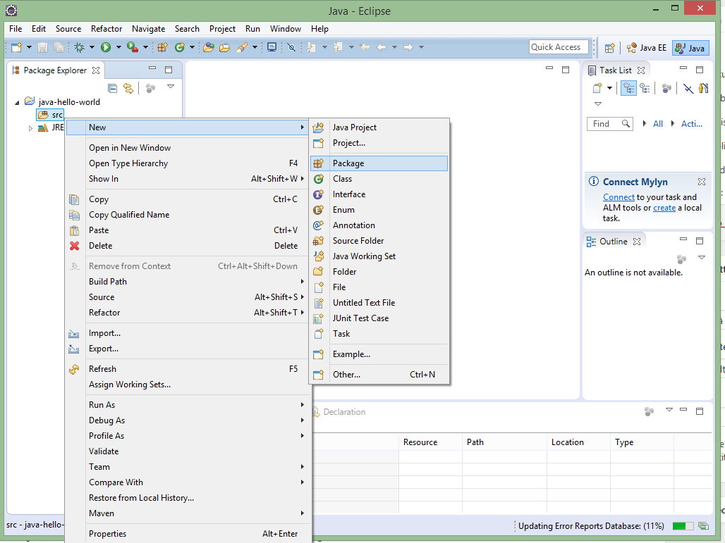 Cài đặt môi trường java - tạo project trên eclipse 4 Cài đặt môi trường java - tạo project trên eclipse 4
