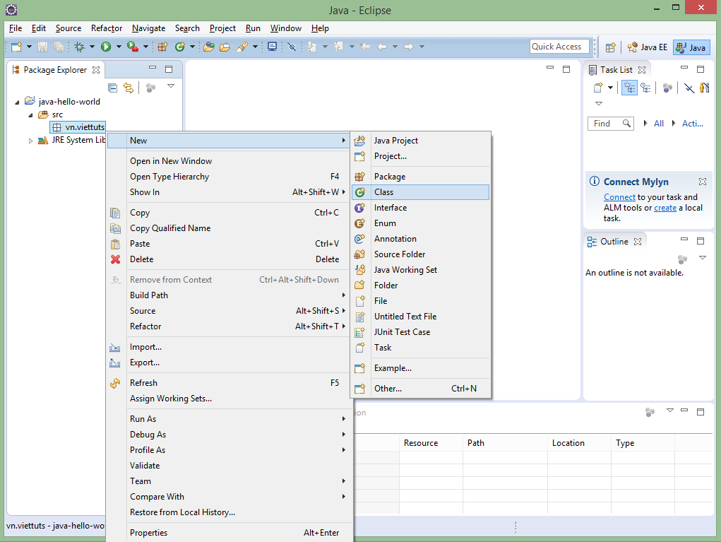 Cài đặt môi trường java - tạo project trên eclipse 6 Cài đặt môi trường java - tạo project trên eclipse 6