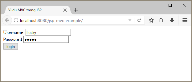 Ví dụ MVC trong JSP Ví dụ MVC trong JSP