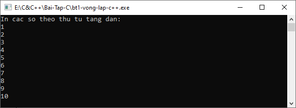 Bài tập vòng lặp trong C++ Bài tập vòng lặp trong C++