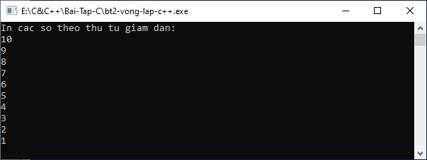 Bài tập vòng lặp trong C++ Bài tập vòng lặp trong C++