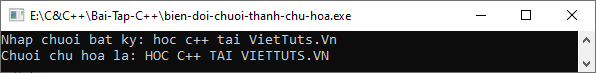Biến đổi chuỗi thành chữ hoa trong C++ Biến đổi chuỗi thành chữ hoa trong C++