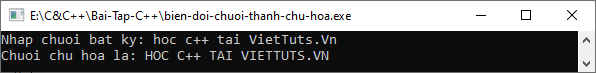 Biến đổi chuỗi thành chữ hoa trong C++