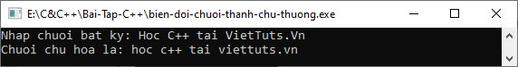Biến đổi chuỗi thành chữ thường trong C++ Biến đổi chuỗi thành chữ thường trong C++