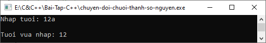 Chuyển đổi chuỗi thành số nguyên trong C++ Chuyển đổi chuỗi thành số nguyên trong C++