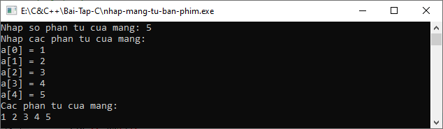 Bài tập C++ - Nhập mảng trong C++ từ bàn phím Bài tập C++ - Nhập mảng trong C++ từ bàn phím