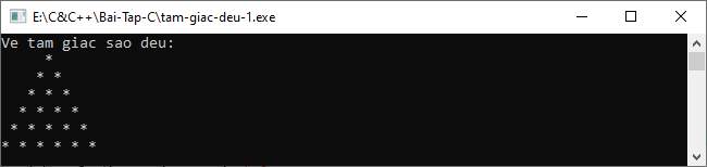 bài tập C++ - Vẽ tam giác đều trong C++